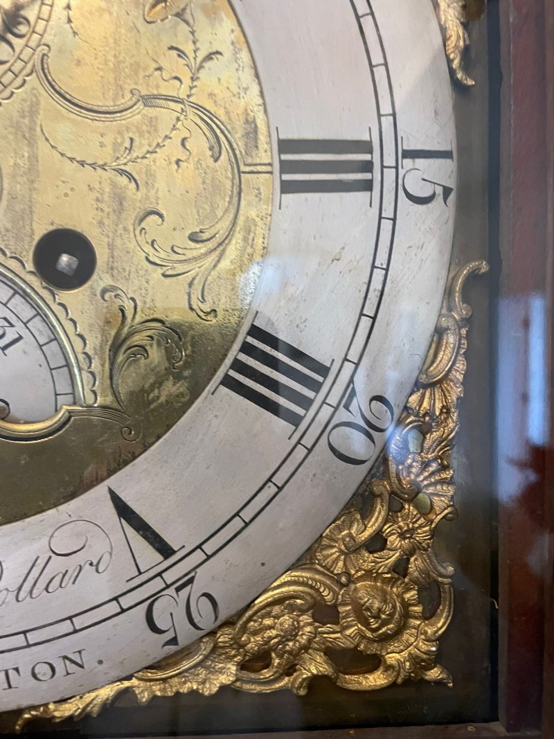 Antique George III 18th Century Quality Brass Faced 8 Day Longcase Clock by John Pollard of Crediton - Image 6